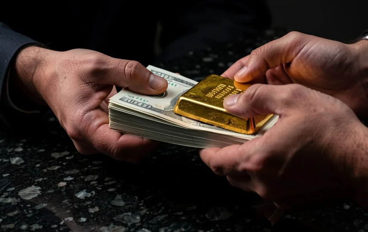 Billetes de pesos argentinos desgastados