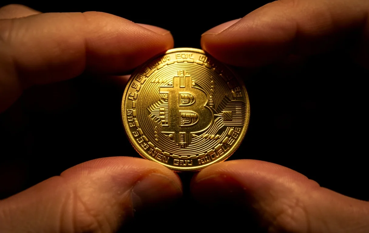 Moneda de oro certificada en primer plano