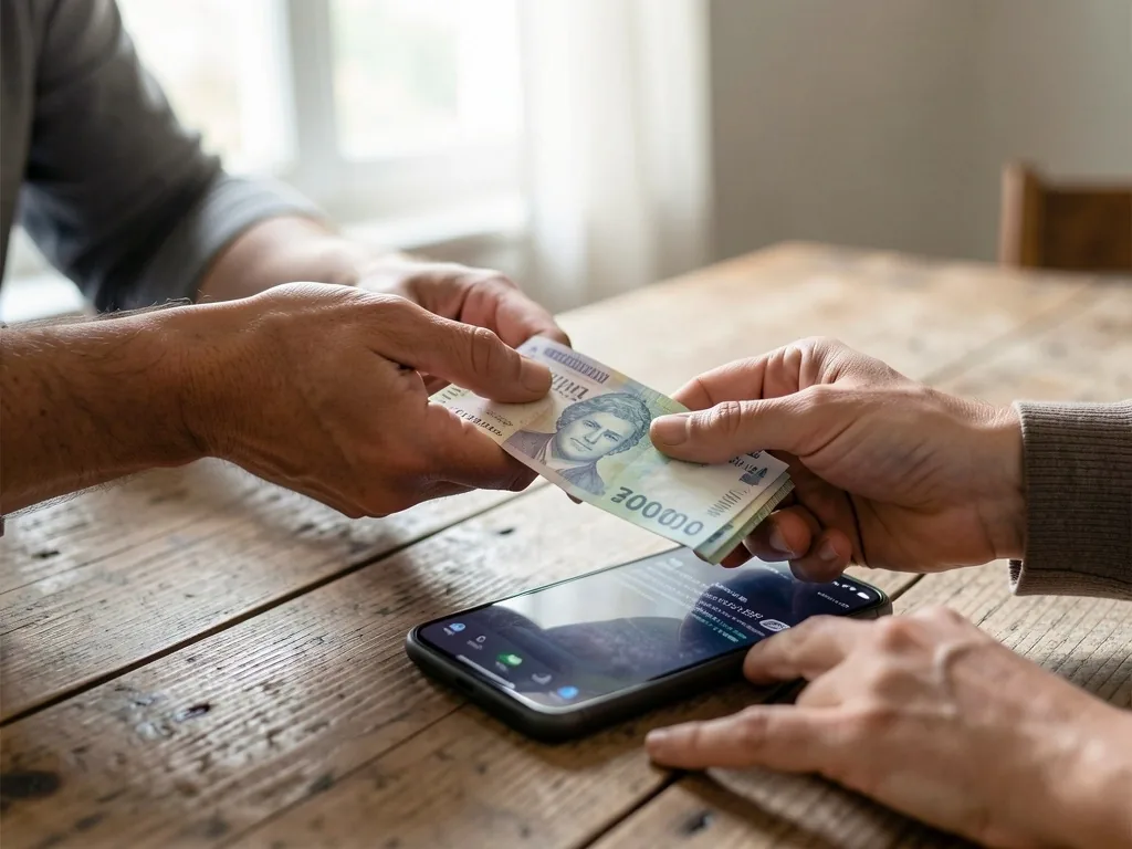 Intercambio P2P de pesos y smartphone
