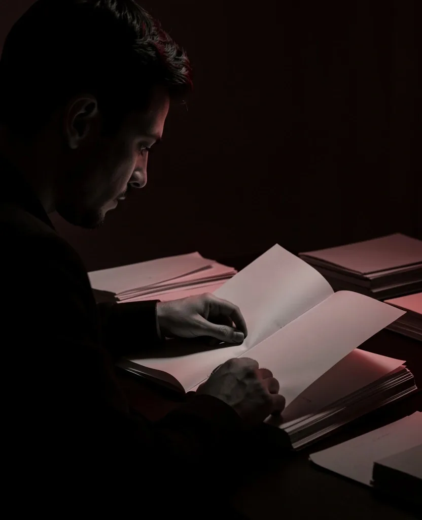 Persona estudiando documentos financieros